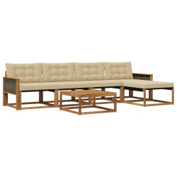 Ensemble de canapés d'extérieur 6 pcs Naturel et Beige 625352625352