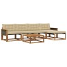 Ensemble de canapés d'extérieur 6 pcs Naturel et Beige 625352625352