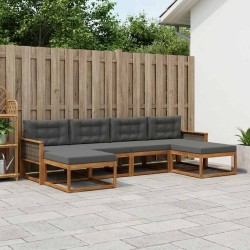 Ensemble de canapés d'extérieur 6 pcs Naturel et Anthracite 625353625353