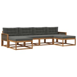 Ensemble de canapés d'extérieur 6 pcs Naturel et Anthracite 625353625353