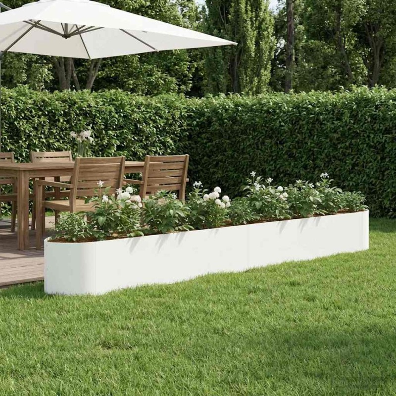 Jardin surélevé Blanc 380 x 40 x 40 cm Acier 625355625355