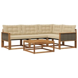 Ensemble de canapés d'extérieur 5 pcs Naturel et Beige 625356625356