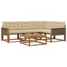 Ensemble de canapés d'extérieur 5 pcs Naturel et Beige 625356625356