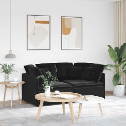 Canapé modulable avec coussins velours noir 625358625358