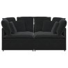 Canapé modulable avec coussins velours noir 625358625358