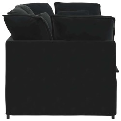 Canapé modulable avec coussins velours noir 625358625358
