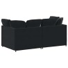 Canapé modulable avec coussins velours noir 625358625358