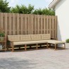 Ensemble de canapés d'extérieur 5 pcs Naturel et Beige 625361625361