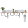 Étagère de vasque murale acier et bois massif d'acacia 625362625362