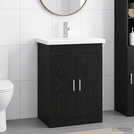 Ensemble de mobilier de salle de bain Chêne noir 625367625367