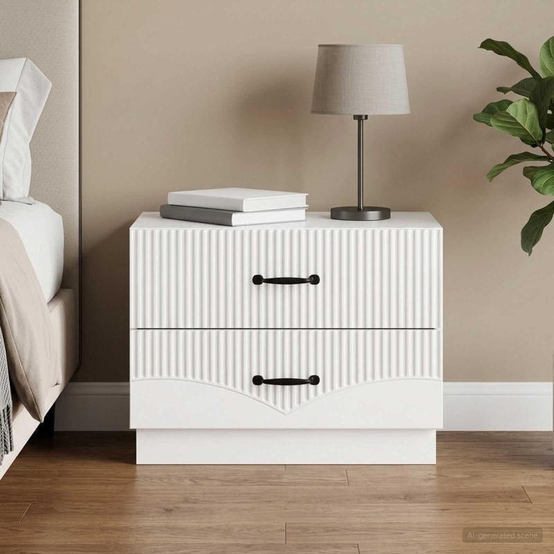 Cabinet de chevet Blanc brillant 62 x 34,5 x 44,5 cm 625377625377