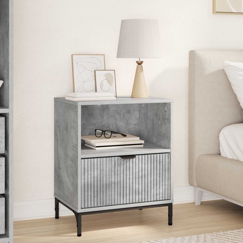 Cabinet de chevet Gris béton 49 x 36 x 61 cm Bois d'ingénierie 625380625380