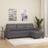 Canapé à 3 places avec repose-pieds Gris 180 cm Similicuir 625381625381