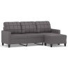 Canapé à 3 places avec repose-pieds Gris 180 cm Similicuir 625381625381