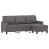 Canapé à 3 places avec repose-pieds Gris 180 cm Similicuir 625381625381