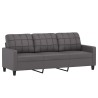 Canapé à 3 places avec repose-pieds Gris 180 cm Similicuir 625381625381