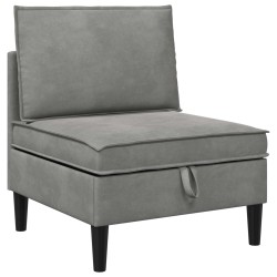 Canapé moyen avec rangement Gris clair Velours 625382625382