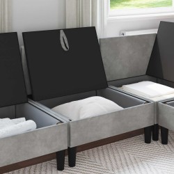 Canapé moyen avec rangement Gris clair Velours 625382625382