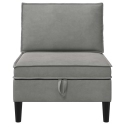 Canapé moyen avec rangement Gris clair Velours 625382625382