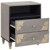 Cabinet de chevet Gris 50 x 33 x 62 cm Bois de mangue massif 625387625387