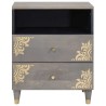 Cabinet de chevet Gris 50 x 33 x 62 cm Bois de mangue massif 625387625387