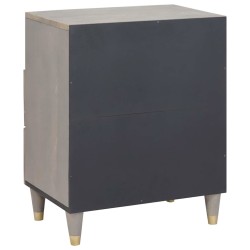 Cabinet de chevet Gris 50 x 33 x 62 cm Bois de mangue massif 625387625387