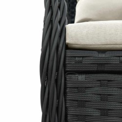 Ensemble à manger de jardin coussins 5pcs Noir Résine tressée 625394625394