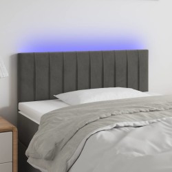 Tête de lit à LED Gris foncé 100x5x78/88 cm Velours 625400625400