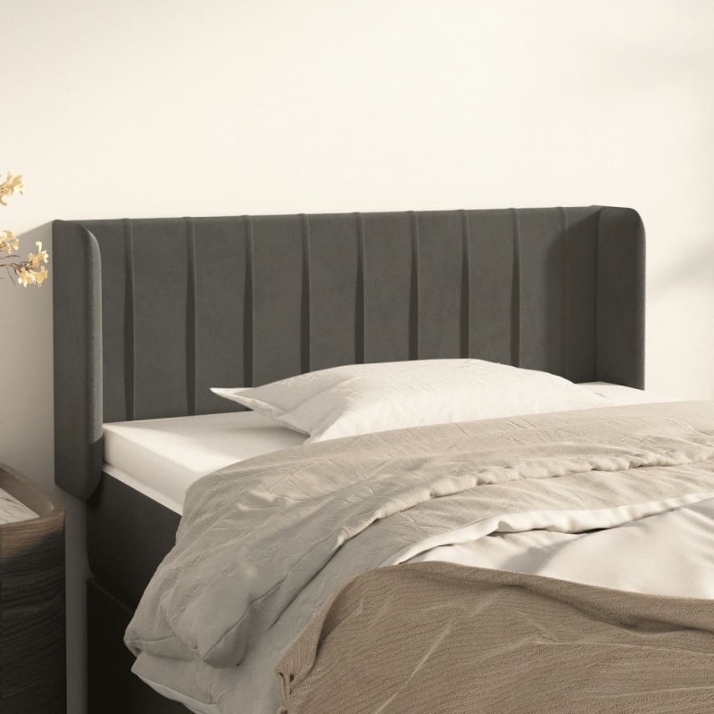 Tête de lit avec oreilles Gris foncé 103x16x78/88 cm Velours 625402625402
