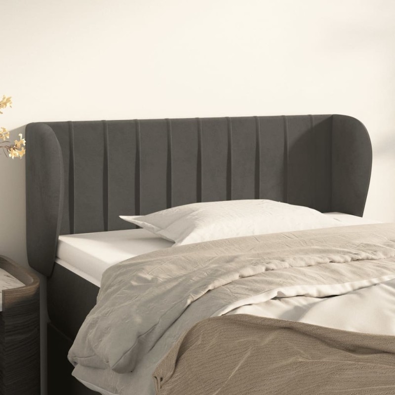 Tête de lit avec oreilles Gris foncé 103x23x78/88 cm Velours 625403625403