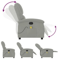 Fauteuil inclinable de massage gris clair velours 625407625407