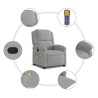 Fauteuil inclinable de massage gris clair velours 625407625407