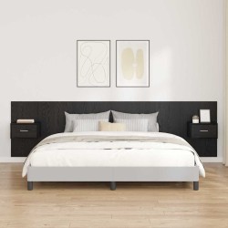 Tête de lit avec armoire 3 pcs Chêne noir Bois d'ingénierie 625410625410