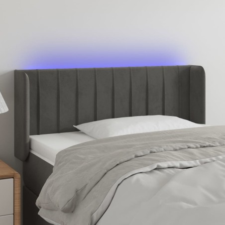 Tête de lit à LED Gris foncé 103x16x78/88 cm Velours 625411625411