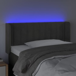 Tête de lit à LED Gris foncé 103x16x78/88 cm Velours 625411625411