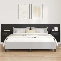 Tête de lit avec armoire 3 pcs Chêne noir Bois d'ingénierie 625419625419