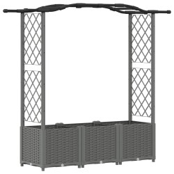 Lit Élevé avec Treillis et Toit Gris clair 164 x 40 x 138 cm PP 625423625423