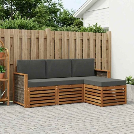 Ensemble de canapés d'extérieur 4 pcs Naturel et Anthracite 625427625427