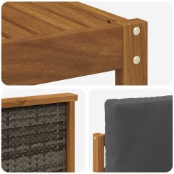 Ensemble de canapés d'extérieur 4 pcs Naturel et Anthracite 625427625427