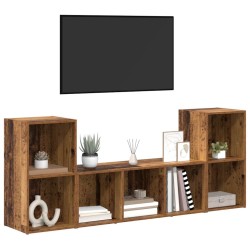 Ensemble meuble TV Montage mural 3 pcs Marron Bois d'ingénierie 625428625428
