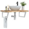 Étagère de vasque murale acier et bois massif d'acacia 625431625431