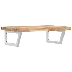 Étagère de vasque murale acier et bois massif d'acacia 625431625431