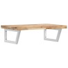 Étagère de vasque murale acier et bois massif d'acacia 625431625431