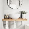 Étagère de vasque murale acier et bois massif d'acacia 625431625431