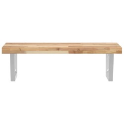 Étagère de vasque murale acier et bois massif d'acacia 625431625431