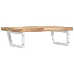Étagère de vasque murale acier et bois massif d'acacia 625431625431