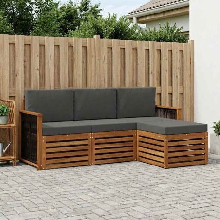 Ensemble de canapés d'extérieur 4 pcs Naturel et Anthracite 625437625437
