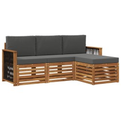 Ensemble de canapés d'extérieur 4 pcs Naturel et Anthracite 625437625437
