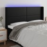 Tête de lit à LED Noir 203x16x118/128 cm Similicuir 625438625438