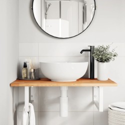 Étagère de vasque murale acier et bois massif d'acacia 625439625439